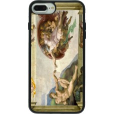 iPhone 7 Plus / 8 Plus Case Hülle - Silikon schwarz Kunstbild - Die Erschaffung Adams - Michelangelo