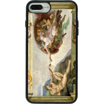 iPhone 7 Plus / 8 Plus Case Hülle - Silikon schwarz Kunstbild - Die Erschaffung Adams - Michelangelo
