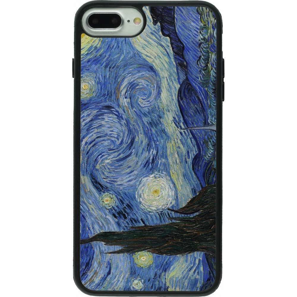 iPhone 7 Plus / 8 Plus Case Hülle - Silikon schwarz Kunstbild - Sternennacht - Van Gogh