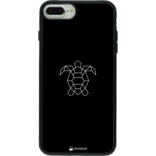 Coque iPhone 7 Plus / 8 Plus - Silicone rigide noir Turtles lines on black