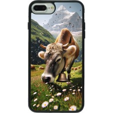 iPhone 7 Plus / 8 Plus Case Hülle - Silikon schwarz Kuh Berg Wallis