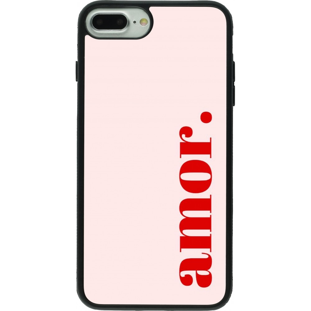 iPhone 7 Plus / 8 Plus Case Hülle - Silikon schwarz Valentine 2024 amor