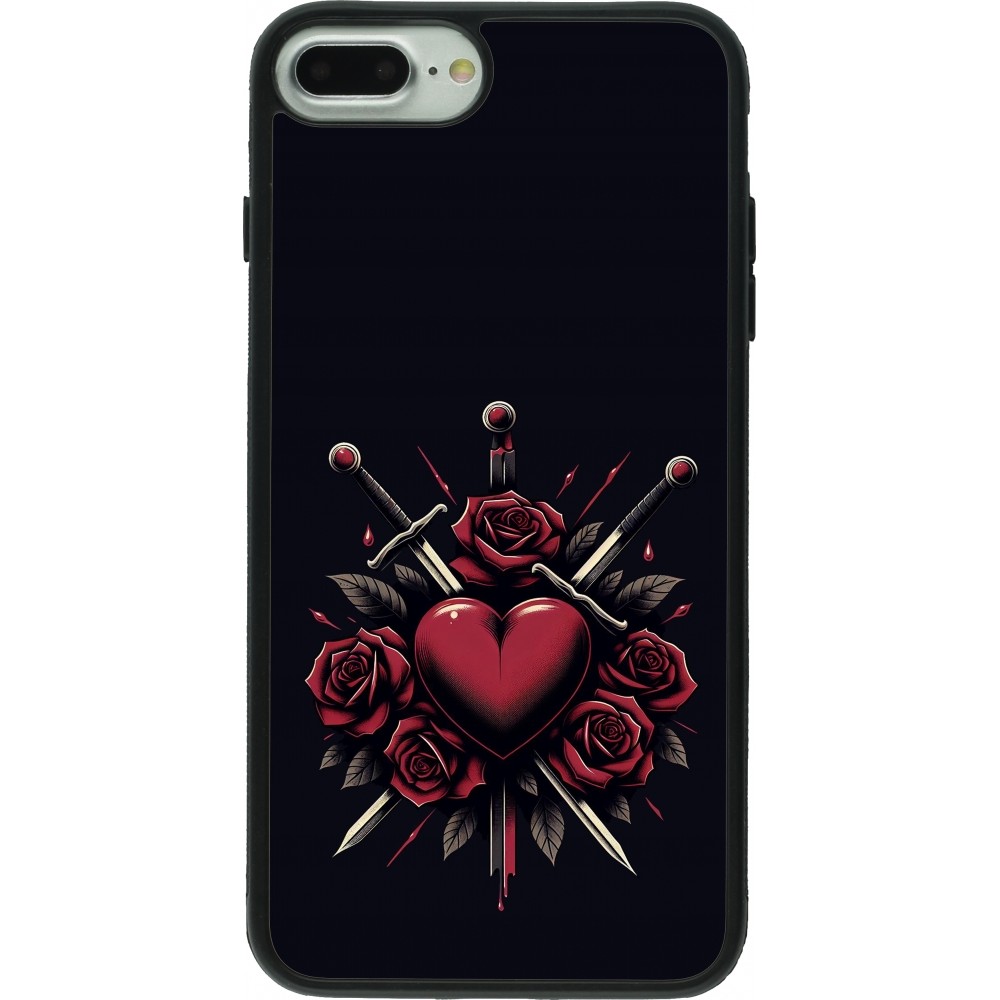 iPhone 7 Plus / 8 Plus Case Hülle - Silikon schwarz Valentine 2024 gothic love