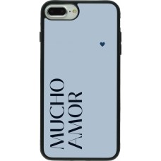 iPhone 7 Plus / 8 Plus Case Hülle - Silikon schwarz Valentine 2024 mucho amor azul
