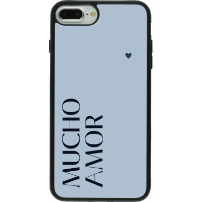 iPhone 7 Plus / 8 Plus Case Hülle - Silikon schwarz Valentine 2024 mucho amor azul