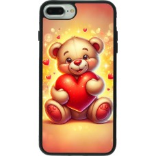 iPhone 7 Plus / 8 Plus Case Hülle - Silikon schwarz Valentin 2024 Teddy Liebe