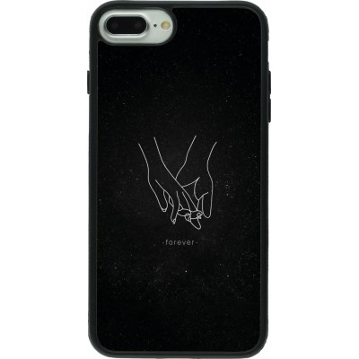 iPhone 7 Plus / 8 Plus Case Hülle - Silikon schwarz Valentine 2023 hands forever