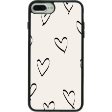 iPhone 7 Plus / 8 Plus Case Hülle - Silikon schwarz Valentine 2023 minimalist hearts