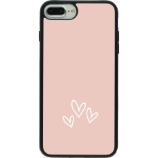 iPhone 7 Plus / 8 Plus Case Hülle - Silikon schwarz Valentine 2023 three minimalist hearts