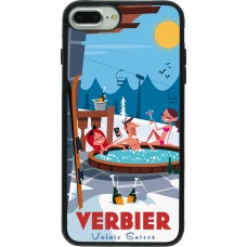Coque iPhone 7 Plus / 8 Plus - Silicone rigide noir Verbier Mountain Jacuzzi