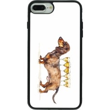 iPhone 7 Plus / 8 Plus Case Hülle - Silikon schwarz Wine Teckel