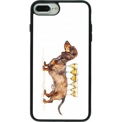 iPhone 7 Plus / 8 Plus Case Hülle - Silikon schwarz Wine Teckel