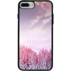 iPhone 7 Plus / 8 Plus Case Hülle - Silikon schwarz Winter 22 Pink Forest