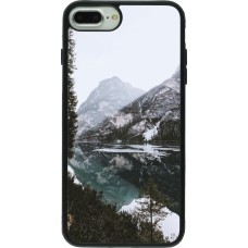 Coque iPhone 7 Plus / 8 Plus - Silicone rigide noir Winter 22 snowy mountain and lake