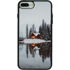 Coque iPhone 7 Plus / 8 Plus - Silicone rigide noir Winter 25 Winter house forest afternoon