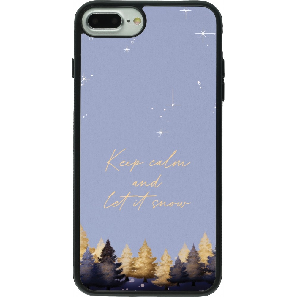 Coque iPhone 7 Plus / 8 Plus - Silicone rigide noir Winter 25 Winter illustration of trees