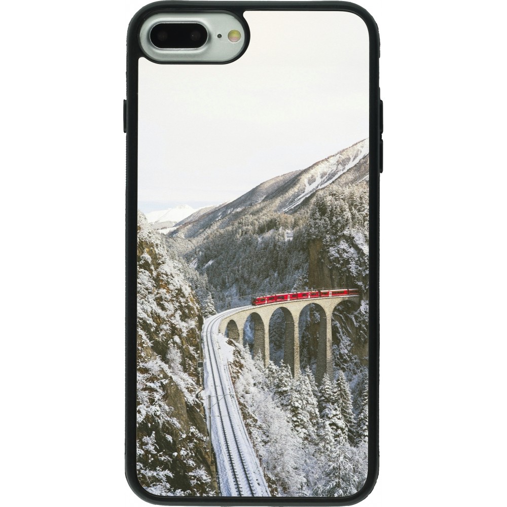 Coque iPhone 7 Plus / 8 Plus - Silicone rigide noir Winter 25 Winter polar express