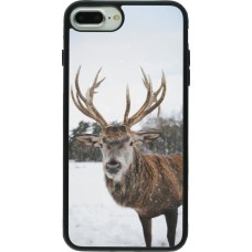 Coque iPhone 7 Plus / 8 Plus - Silicone rigide noir Winter 25 Winter reindeer