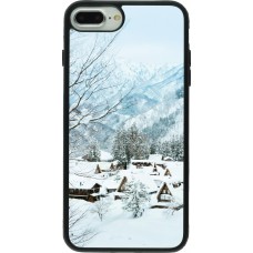 Coque iPhone 7 Plus / 8 Plus - Silicone rigide noir Winter 25 Winter snowy landscape