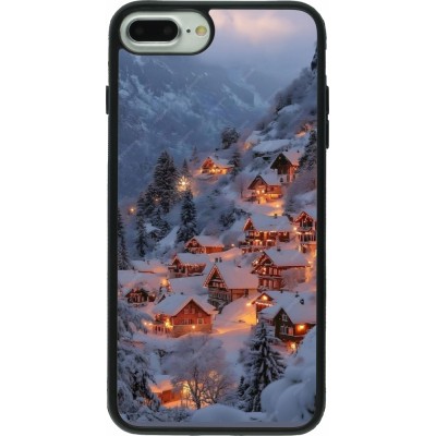 iPhone 7 Plus / 8 Plus Case Hülle - Silikon schwarz Winter 25 Winter snowy village