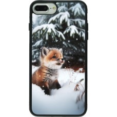 iPhone 7 Plus / 8 Plus Case Hülle - Silikon schwarz Weihnachten 2023 Fuechslein Tanne