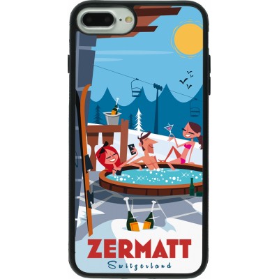 iPhone 7 Plus / 8 Plus Case Hülle - Silikon schwarz Zermatt Mountain Jacuzzi