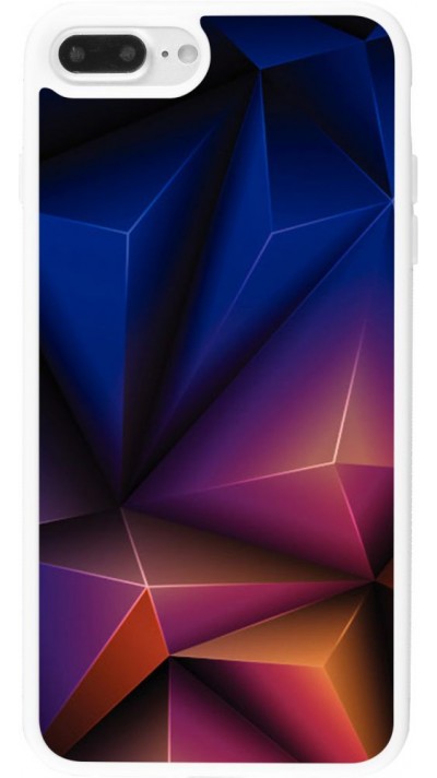 Coque iPhone 7 Plus / 8 Plus - Silicone rigide blanc Abstract Triangles 