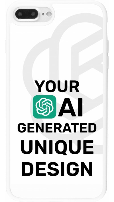 Coque iPhone 7 Plus / 8 Plus - Silicone rigide blanc 100% unique générée par intelligence artificielle (AI) avec vos idées
