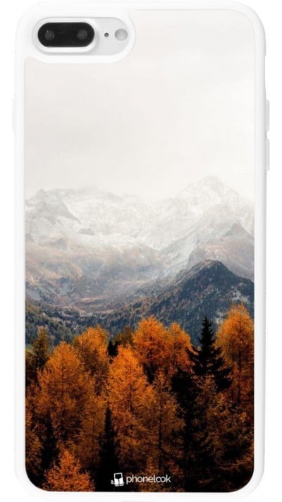 Coque iPhone 7 Plus / 8 Plus - Silicone rigide blanc Autumn 21 Forest Mountain