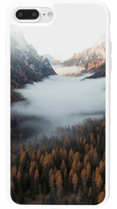 iPhone 7 Plus / 8 Plus Case Hülle - Silikon weiss Autumn 22 forest lanscape