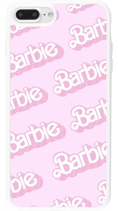 iPhone 7 Plus / 8 Plus Case Hülle - Silikon weiss Barbie light pink pattern