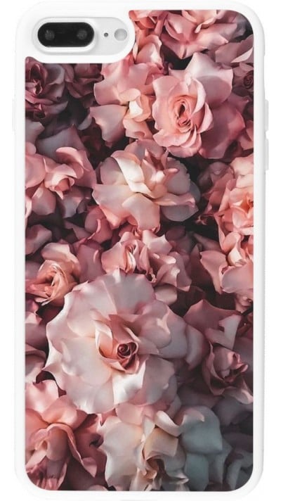 Hülle iPhone 7 Plus / 8 Plus - Silikon weiss Beautiful Roses