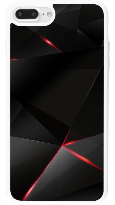 Coque iPhone 7 Plus / 8 Plus - Silicone rigide blanc Black Red Lines