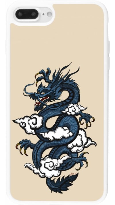 Coque iPhone 7 Plus / 8 Plus - Silicone rigide blanc Blue Dragon Tattoo
