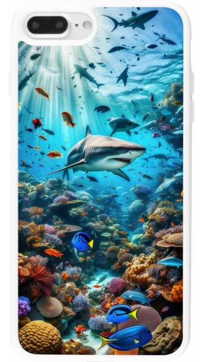 Coque iPhone 7 Plus / 8 Plus - Silicone rigide blanc Bora Bora Mer et Merveilles