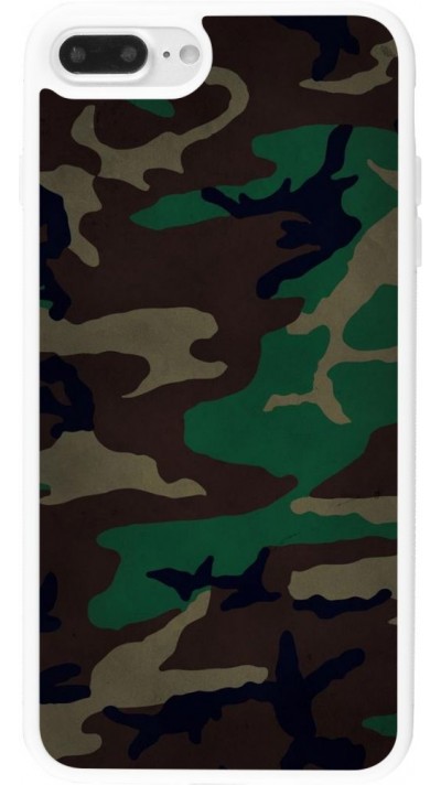 Coque iPhone 7 Plus / 8 Plus - Silicone rigide blanc Camouflage 3