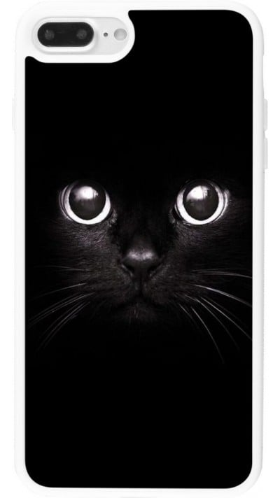 Hülle iPhone 7 Plus / 8 Plus - Silikon weiss Cat eyes