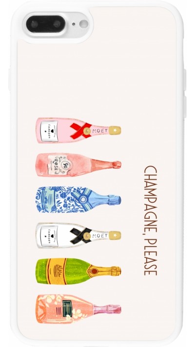 Coque iPhone 7 Plus / 8 Plus - Silicone rigide blanc Champagne Please