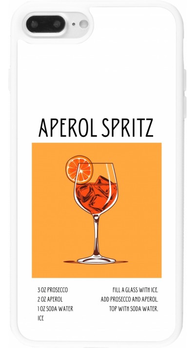 Coque iPhone 7 Plus / 8 Plus - Silicone rigide blanc Cocktail recette Aperol Spritz