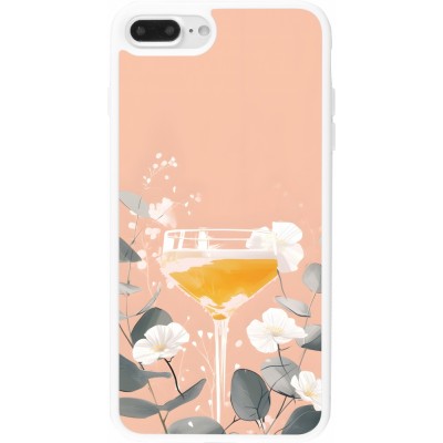 Coque iPhone 7 Plus / 8 Plus - Silicone rigide blanc Cocktail Flowers