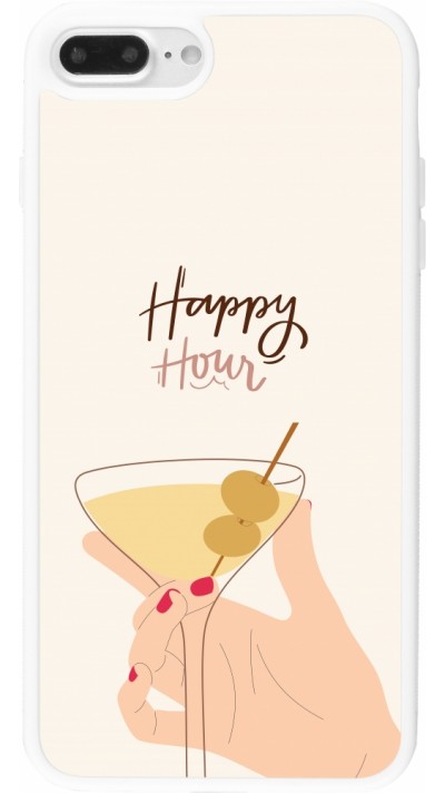 Coque iPhone 7 Plus / 8 Plus - Silicone rigide blanc Cocktail Happy Hour