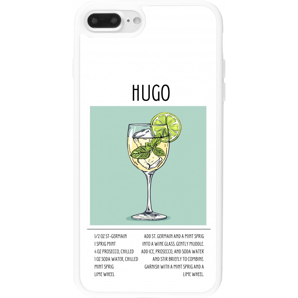 Coque iPhone 7 Plus / 8 Plus - Silicone rigide blanc Cocktail recette Hugo
