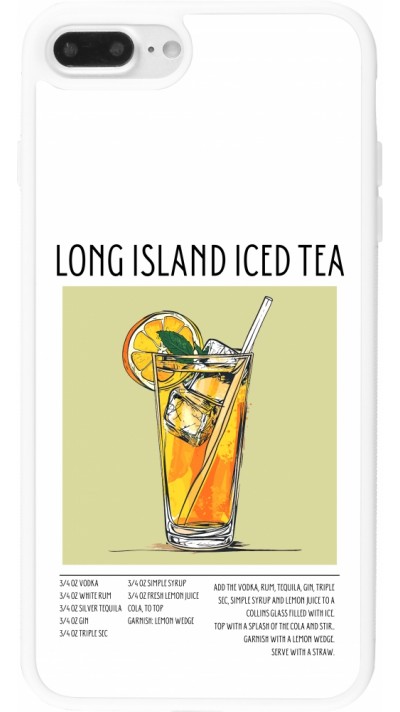 Coque iPhone 7 Plus / 8 Plus - Silicone rigide blanc Cocktail recette Long Island Ice Tea