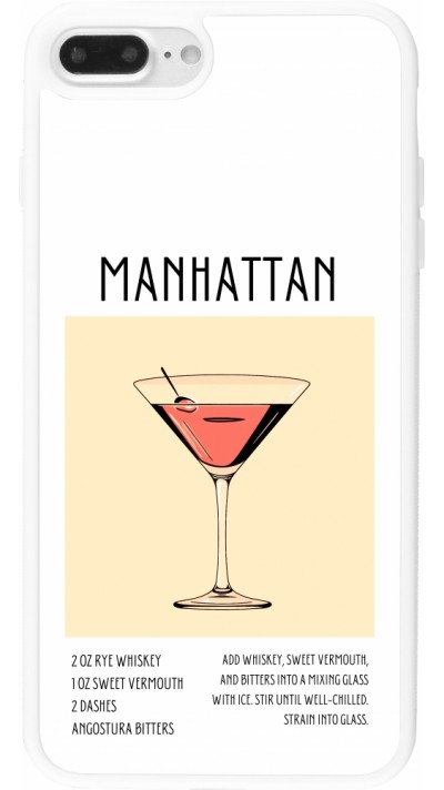 Coque iPhone 7 Plus / 8 Plus - Silicone rigide blanc Cocktail recette Manhattan