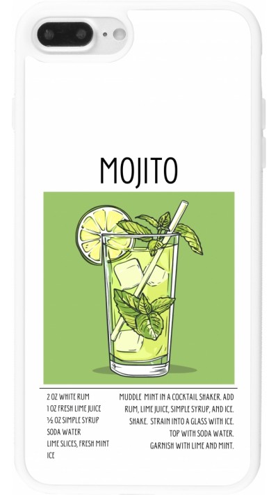 Coque iPhone 7 Plus / 8 Plus - Silicone rigide blanc Cocktail recette Mojito