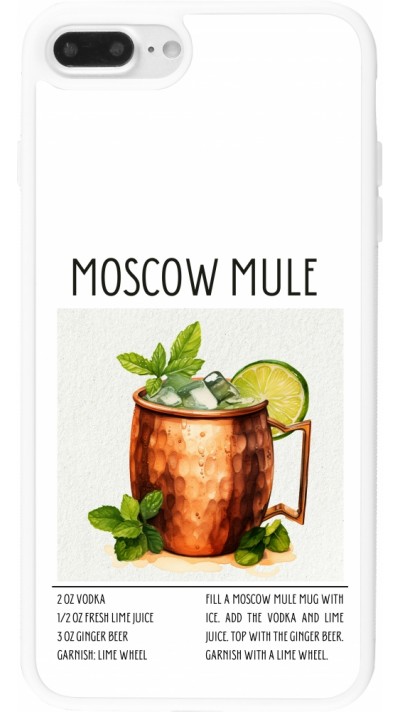 Coque iPhone 7 Plus / 8 Plus - Silicone rigide blanc Cocktail recette Moscow Mule