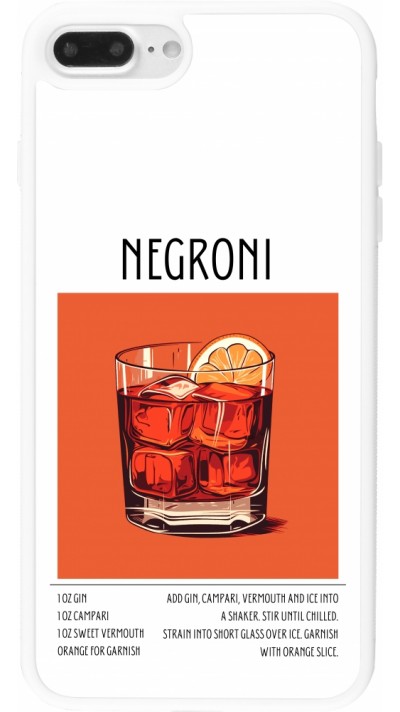 Coque iPhone 7 Plus / 8 Plus - Silicone rigide blanc Cocktail recette Negroni