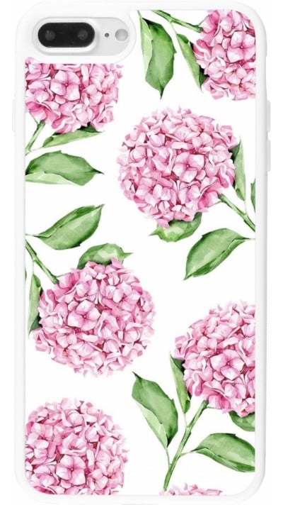 Coque iPhone 7 Plus / 8 Plus - Silicone rigide blanc Easter 2024 pink flowers