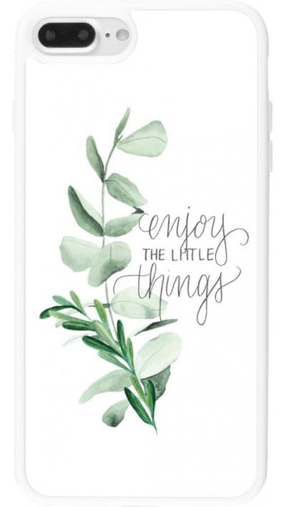 Coque iPhone 7 Plus / 8 Plus - Silicone rigide blanc Enjoy the little things