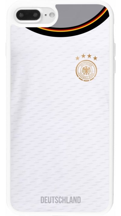 Coque iPhone 7 Plus / 8 Plus - Silicone rigide blanc Maillot de football Allemagne 2022 personnalisable